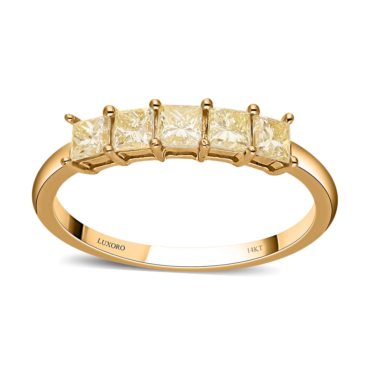 SGL Certified Luxoro 14K Yellow Gold Princess Cut Natural Yellow Diamond I2-I3 Ring (Size 9.0) 1.00 ctw image number 0