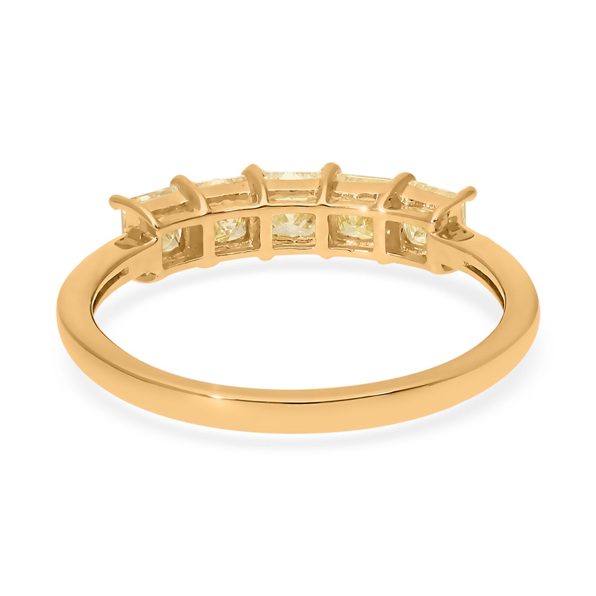 SGL Certified Luxoro 14K Yellow Gold Princess Cut Natural Yellow Diamond I2-I3 Ring (Size 9.0) 1.00 ctw image number 4