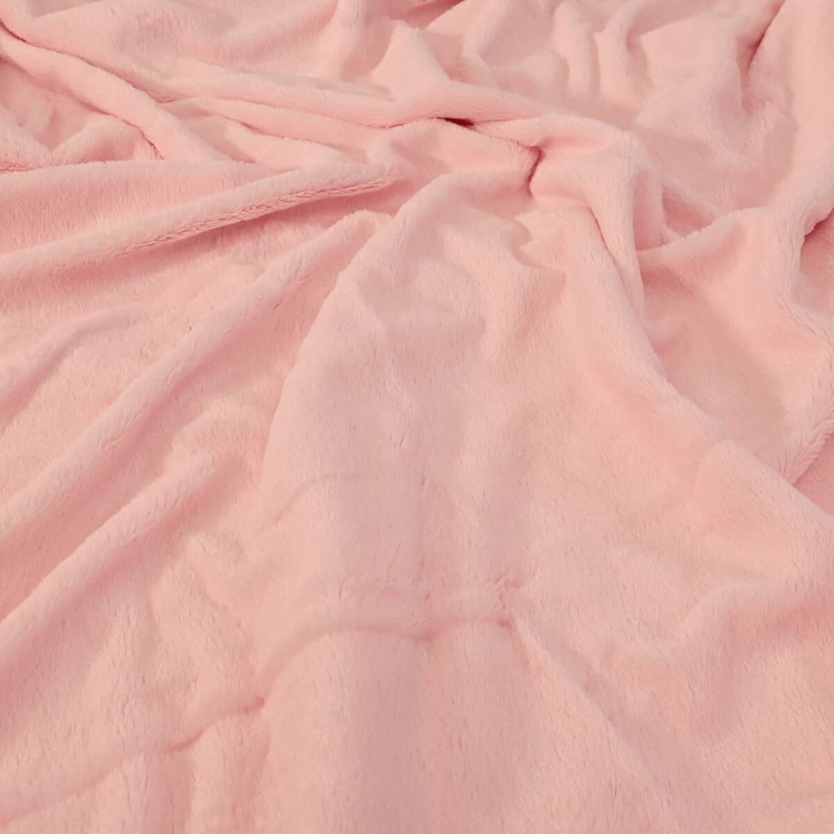 Homesmart Baby Pink Stock Solid Double Layers Rabbit Hair Throw image number 3