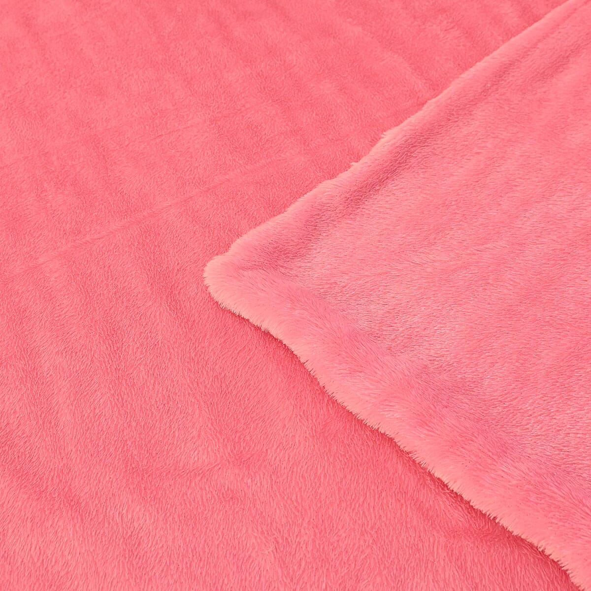 Homesmart Bubblegum Pink Stock Solid Double Layers Rabbit Hair Throw image number 2
