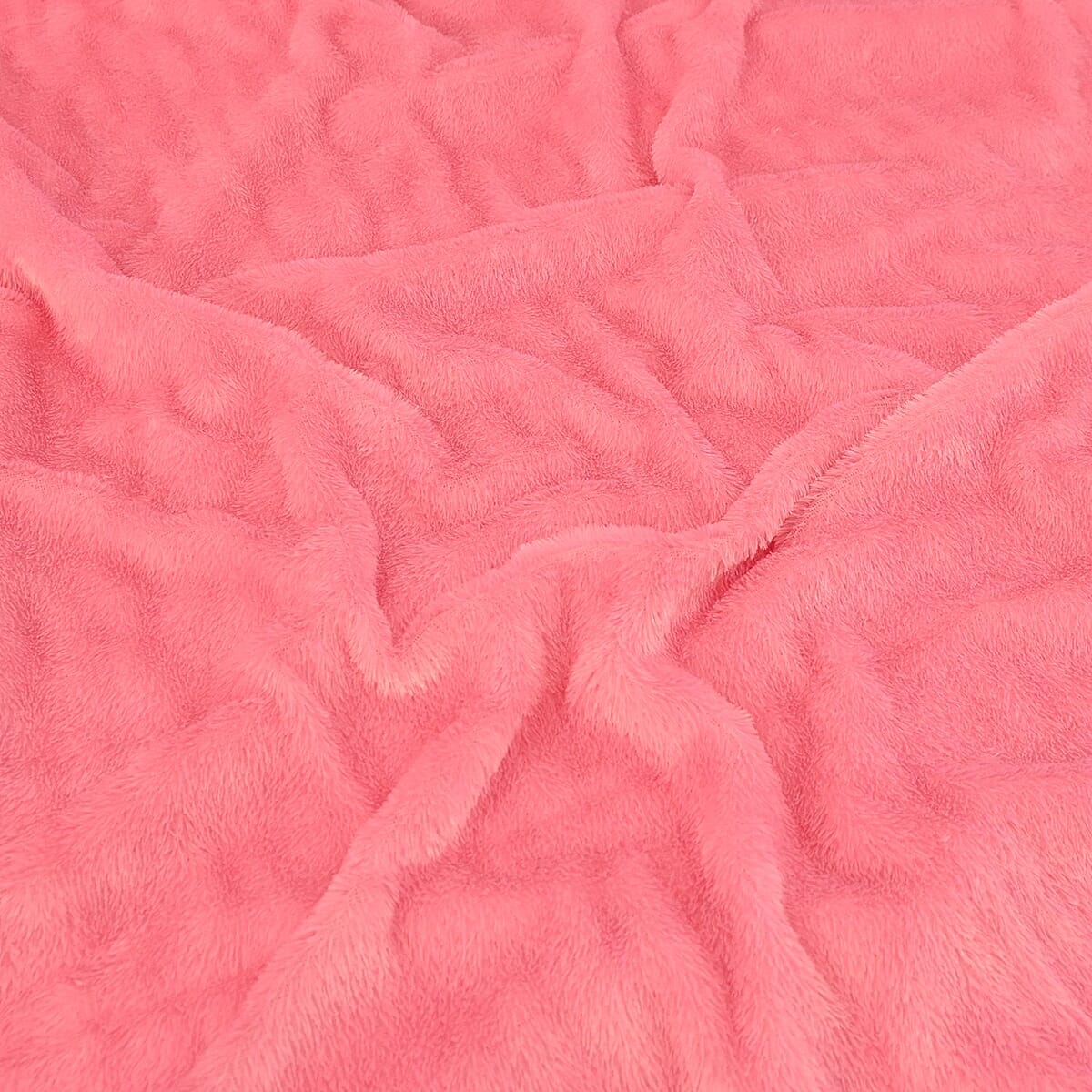 Homesmart Bubblegum Pink Stock Solid Double Layers Rabbit Hair Throw image number 3
