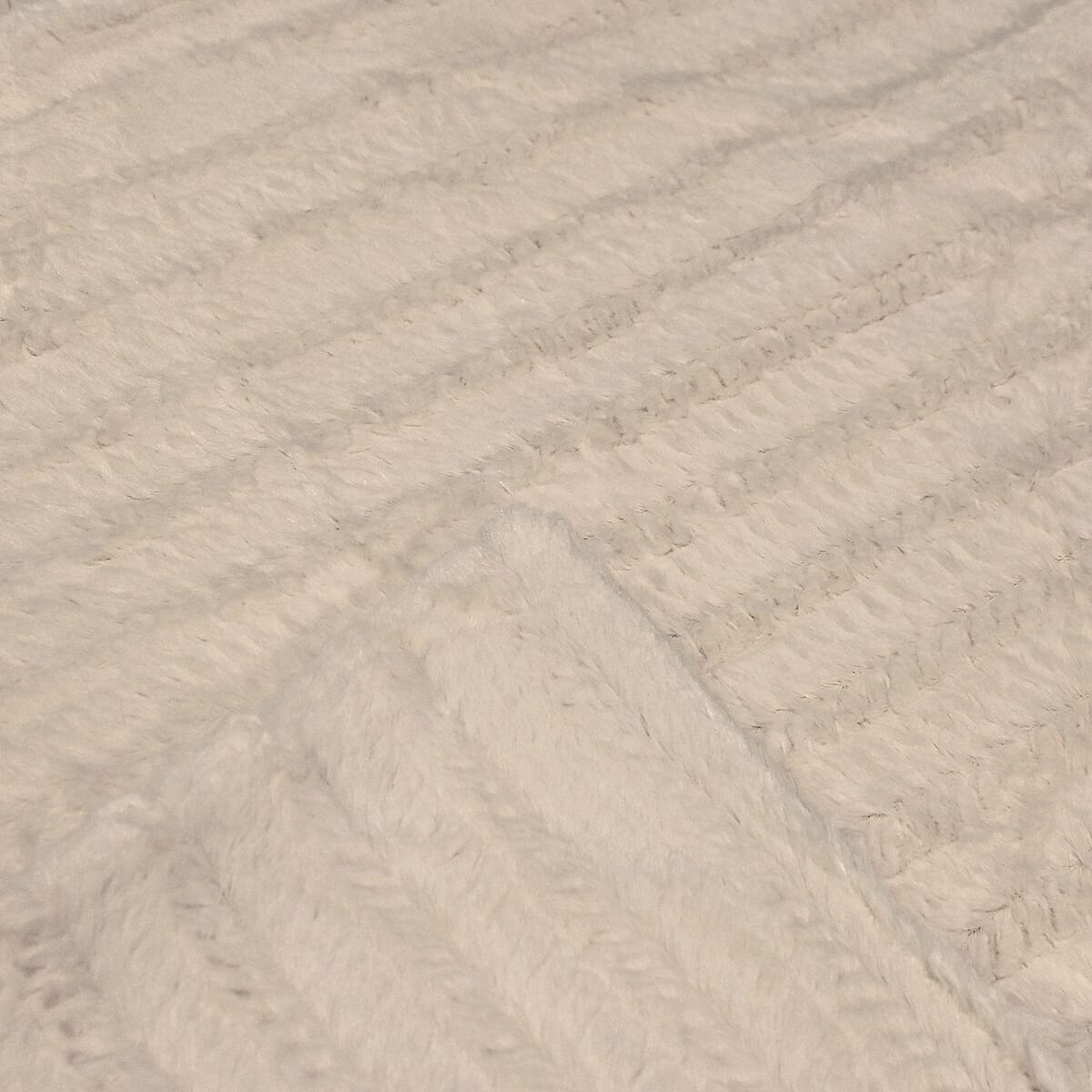 Homesmart White Stock Solid Double Layers Rabbit Hair Throw image number 2