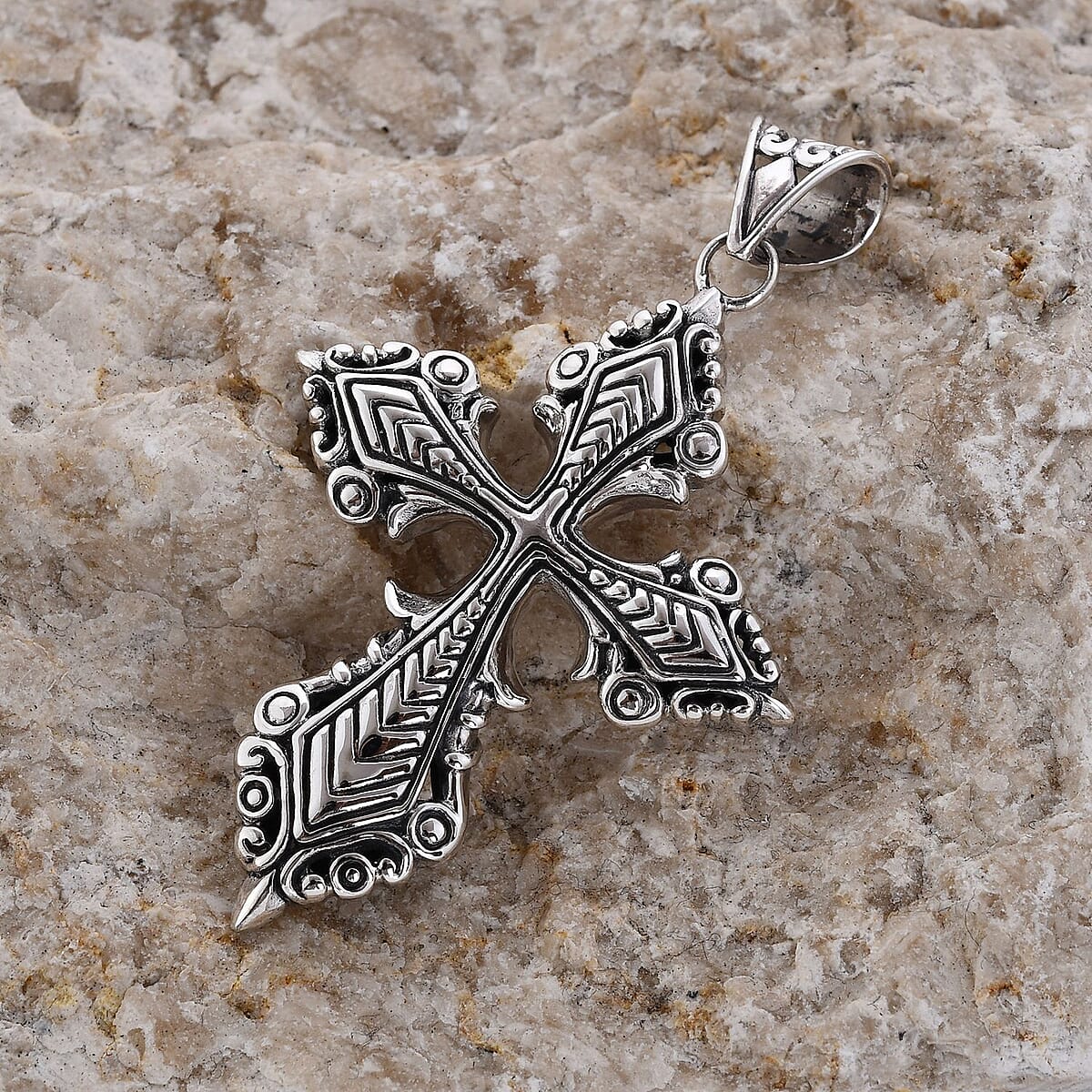 BALI LEGACY Sterling Silver Cross Pendant 10.40 Grams image number 1