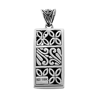 Bali Legacy 18K Yellow Gold and Sterling Silver Floral Pendant 7.6 Grams