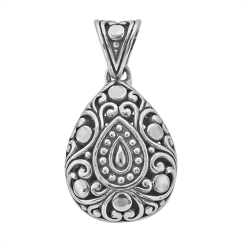 Bali Legacy Sterling Silver Floral Pendant 4.30 Grams