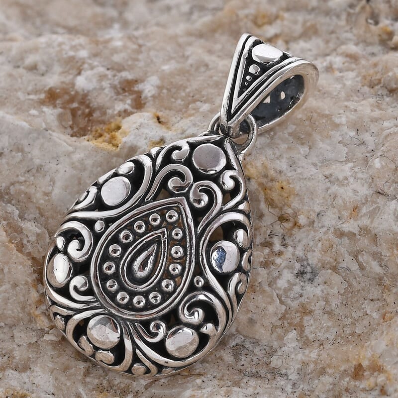 Bali Legacy Sterling Silver Floral Pendant 4.30 Grams