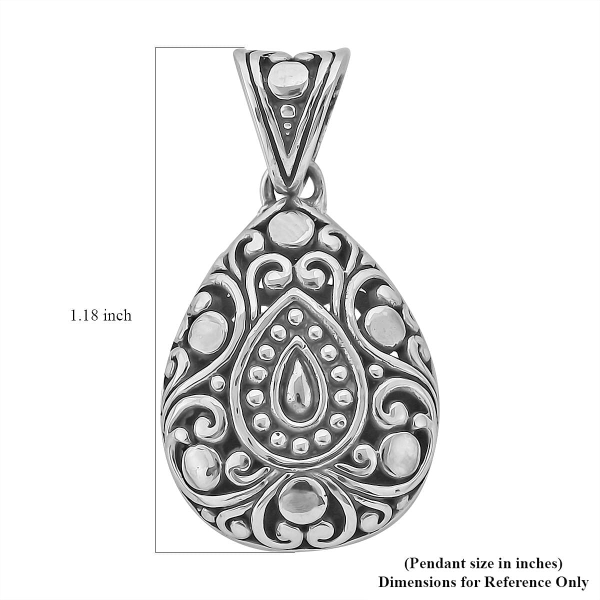Bali Legacy Sterling Silver Floral Pendant 4.30 Grams