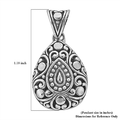 Bali Legacy Sterling Silver Floral Pendant 4.30 Grams