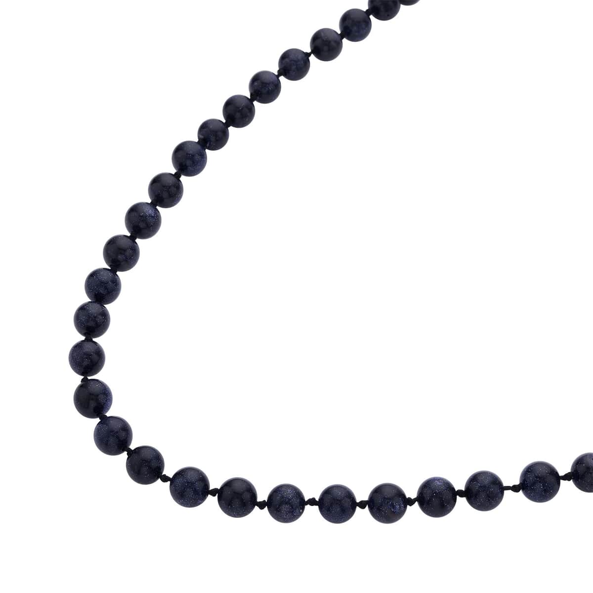 Blue Sandstone Beaded Knotted Necklace 18-20 Inches in Stainless Steel 227.50 ctw image number 2