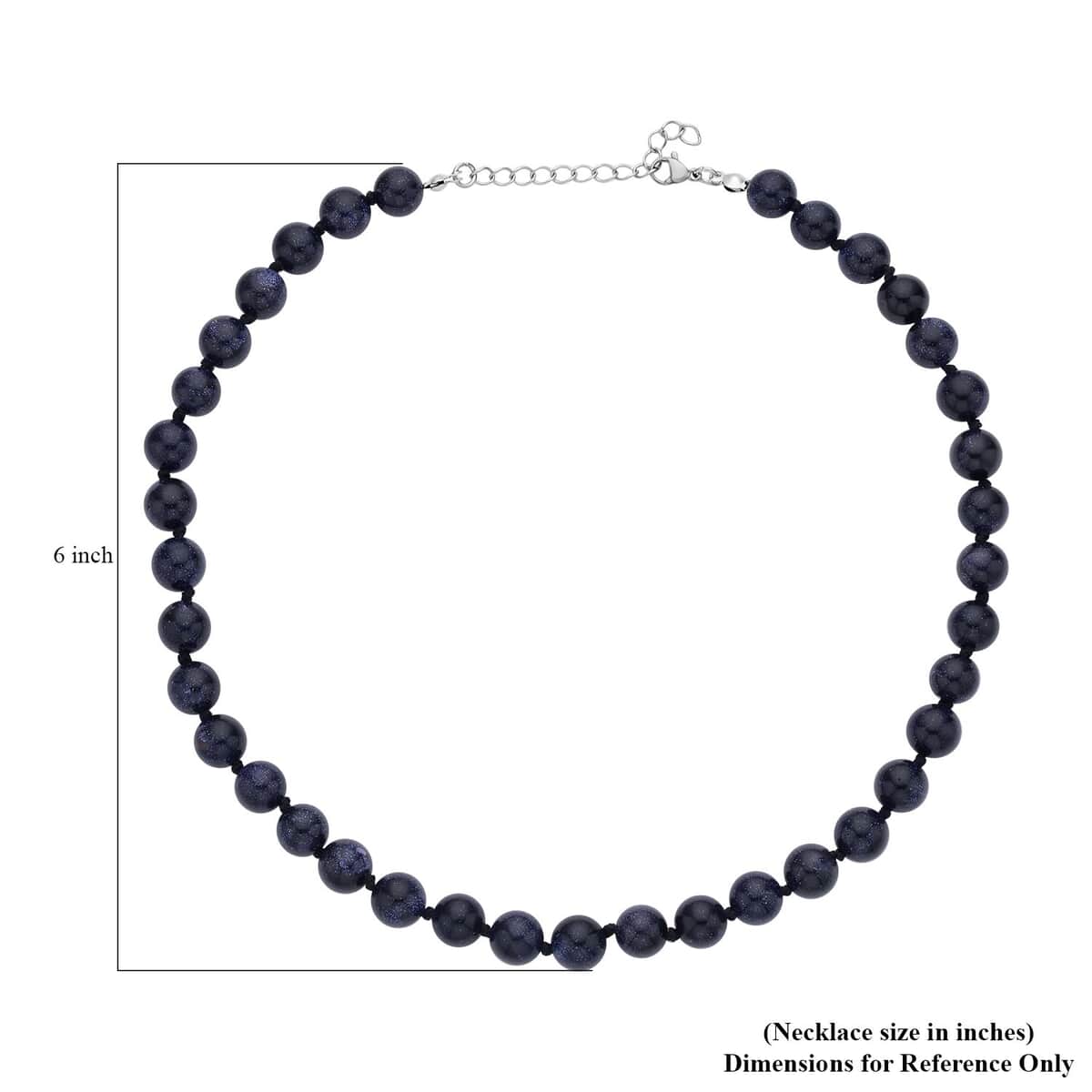 Blue Sandstone Beaded Knotted Necklace 18-20 Inches in Stainless Steel 227.50 ctw image number 4