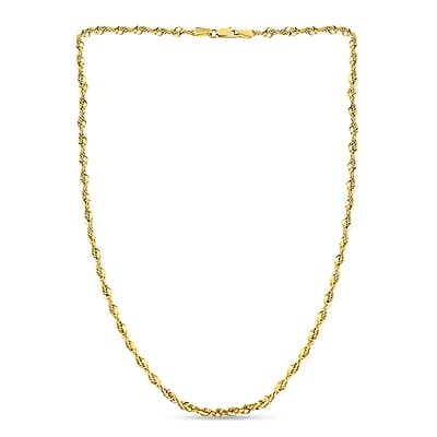 10 K Yellow Gold Rope Necklace, Gold Chain, (20 Inches) Twisted Chain Necklace