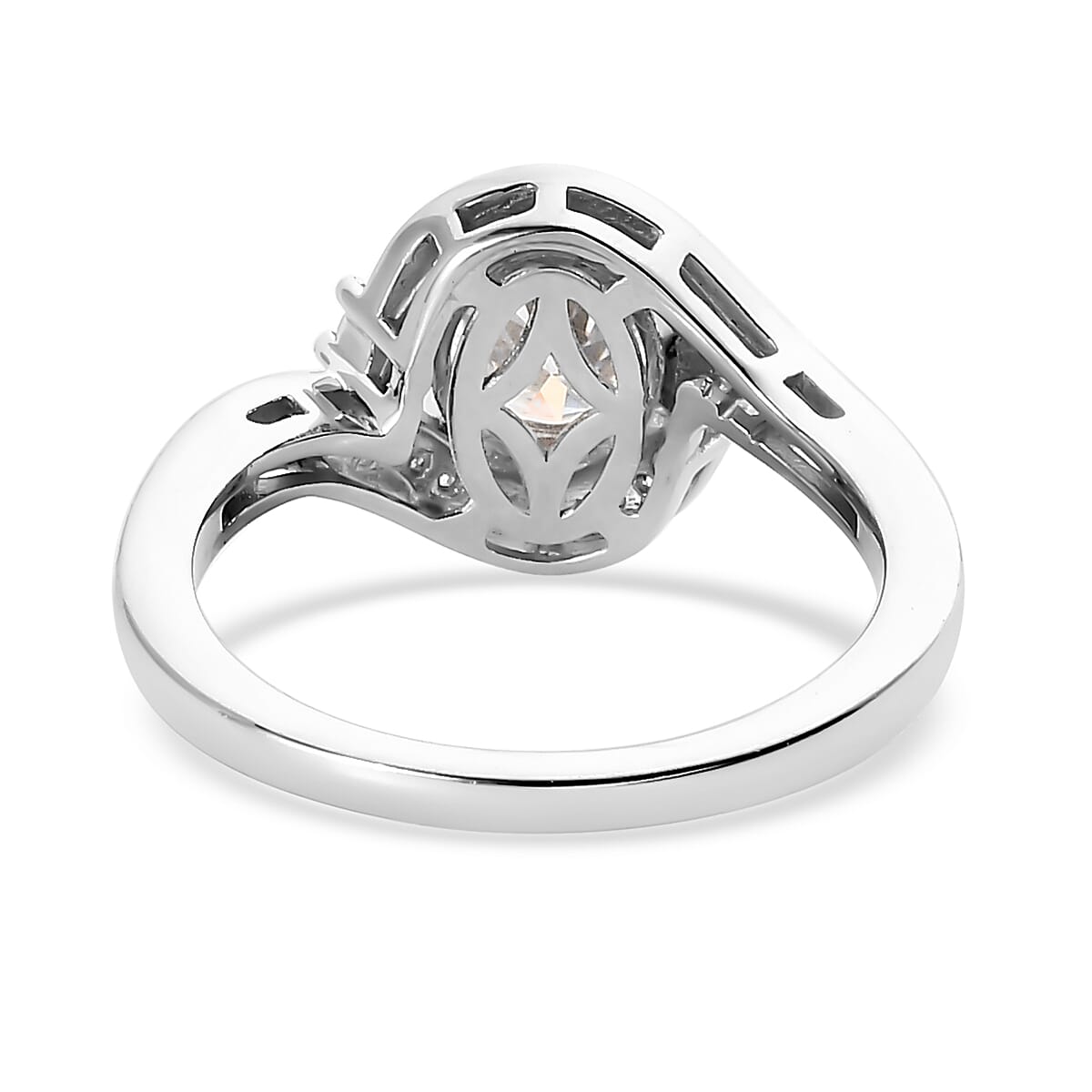 100 Facets Moissanite Ring in Platinum Over Sterling Silver 1.35 ctw image number 4