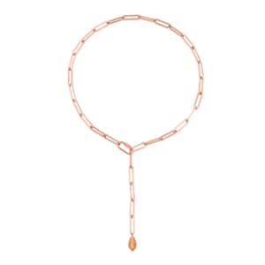 Champagne Glass Lariat Necklace (22 Inches) in ION Plated RG Stainless Steel , Tarnish-Free, Waterproof, Sweat Proof Jewelry