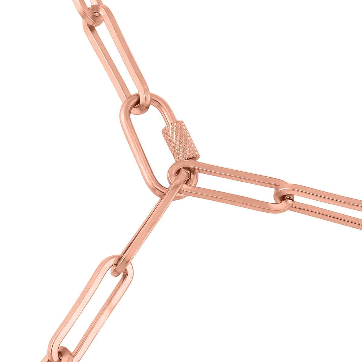 Champagne Glass Lariat Necklace (22 Inches) in ION Plated RG Stainless Steel , Tarnish-Free, Waterproof, Sweat Proof Jewelry image number 2