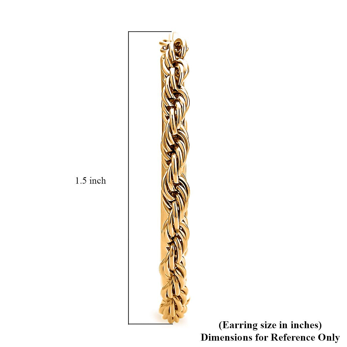 25mm Twisting of Rope Hoop Earrings in ION Plated YG Stainless Steel , Tarnish-Free, Waterproof, Sweat Proof Jewelry image number 4