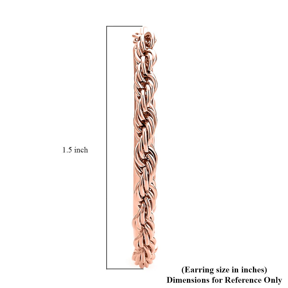 25mm Twisting of Rope Hoop Earrings in ION Plated RG Stainless Steel , Tarnish-Free, Waterproof, Sweat Proof Jewelry image number 4