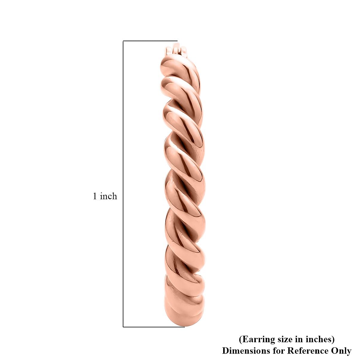 20mm Twisted Hoop Earrings in ION Plated RG Stainless Steel | Tarnish-Free, Waterproof, Sweat Proof Jewelry