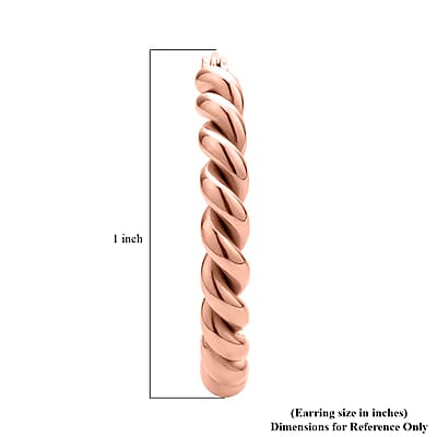 20mm Twisted Hoop Earrings in ION Plated RG Stainless Steel | Tarnish-Free, Waterproof, Sweat Proof Jewelry