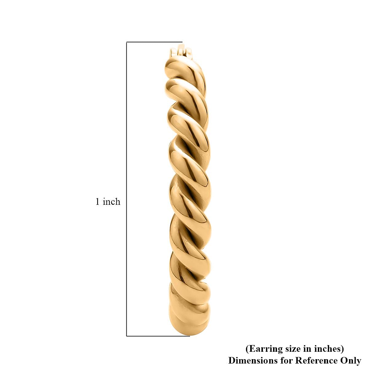 20mm Twisted Hoop Earrings in ION Plated YG Stainless Steel , Tarnish-Free, Waterproof, Sweat Proof Jewelry image number 4