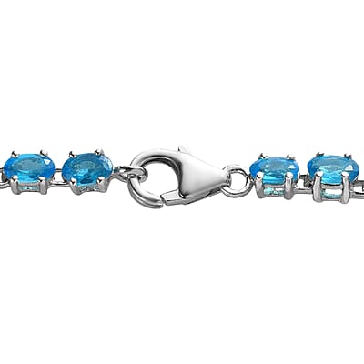 Malgache Neon Apatite Tennis Bracelet in Platinum Over Sterling Silver (6.50 In) 7.00 ctw