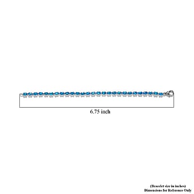 Malgache Neon Apatite Tennis Bracelet in Platinum Over Sterling Silver (6.50 In) 7.00 ctw