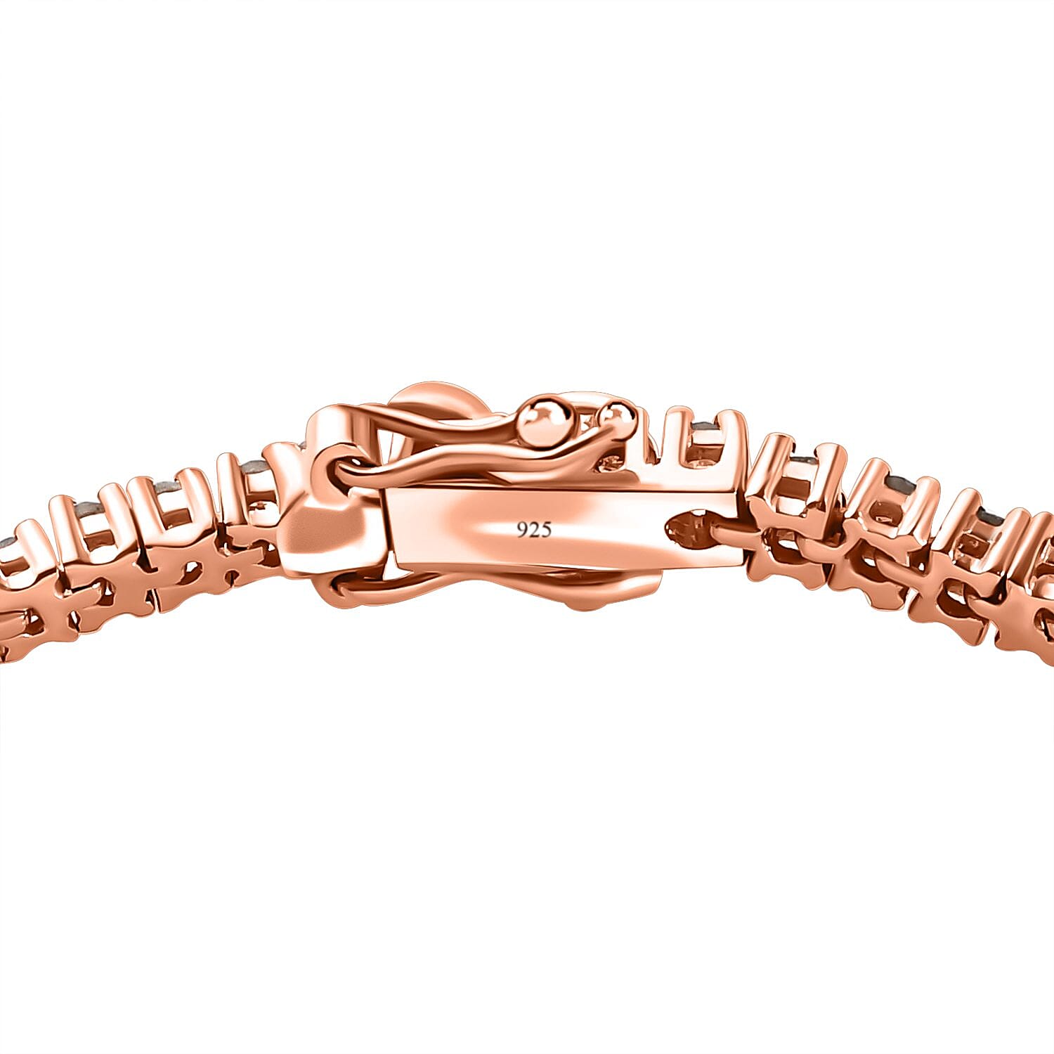 Natural Champagne Diamond Tennis Bracelet in Vermeil Rose Gold Over Sterling Silver (7.50 In) 4.00 ctw