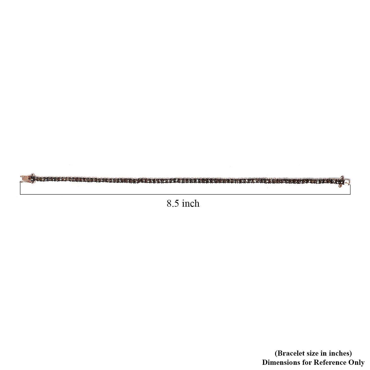 Natural Champagne Diamond Tennis Bracelet in Vermeil Rose Gold Over Sterling Silver (7.50 In) 4.00 ctw