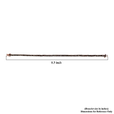Natural Champagne Diamond Tennis Bracelet in Vermeil Rose Gold Over Sterling Silver (7.50 In) 4.00 ctw