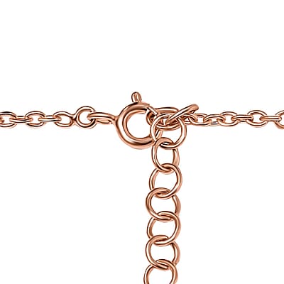 Natural Champagne Diamond Tennis Necklace 20 Inches in Vermeil Rose Gold Over Sterling Silver 4.00 ctw