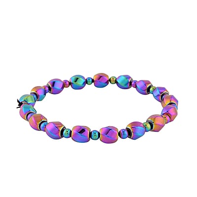 Magic Plated Hematite Beaded Stretch Bracelet 134.50 ctw