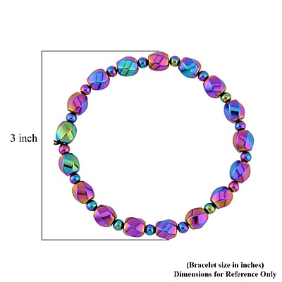 Magic Plated Hematite Beaded Stretch Bracelet 134.50 ctw