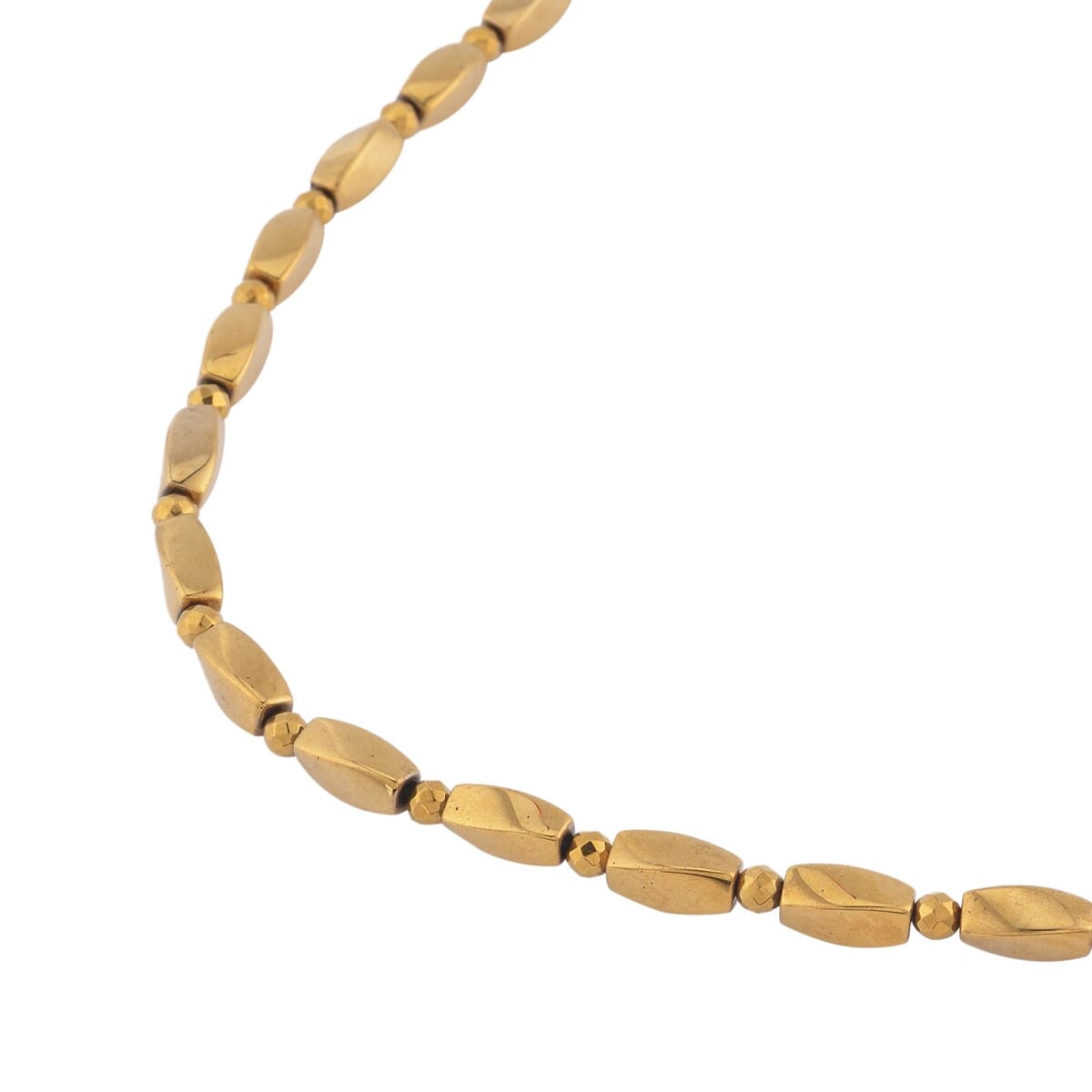 Golden Magic Plated Hematite 221.00 ctw Beaded Necklace with Magnetic Clasp in Silvertone 20 Inches image number 2