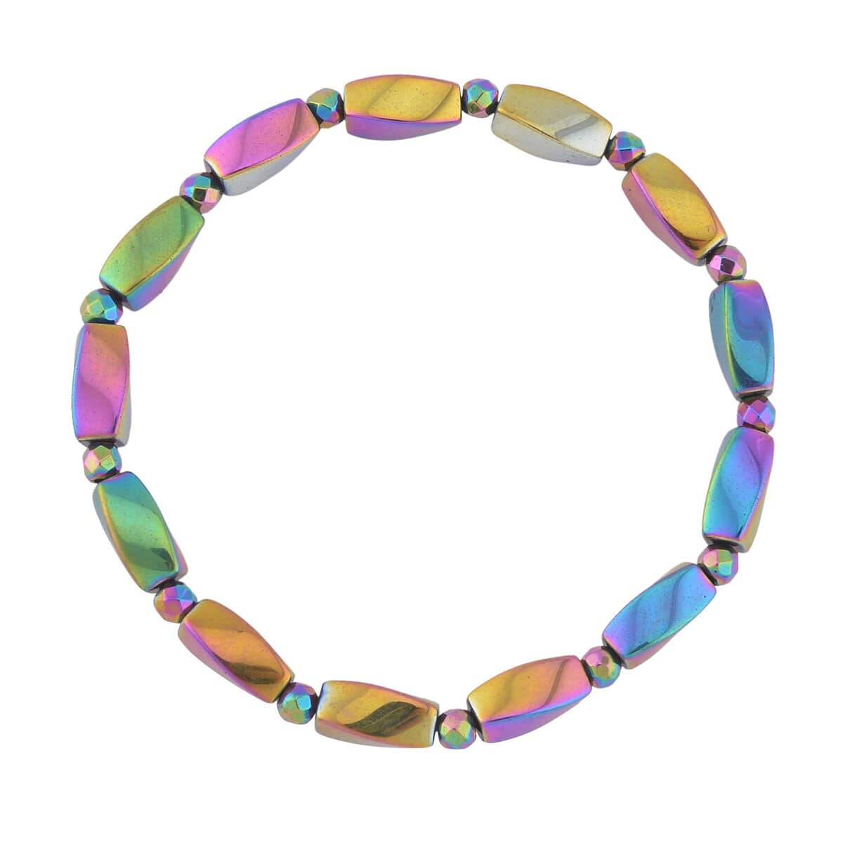 Mystic Color Hematite Beaded Stretch Bracelet 82.50 ctw image number 0