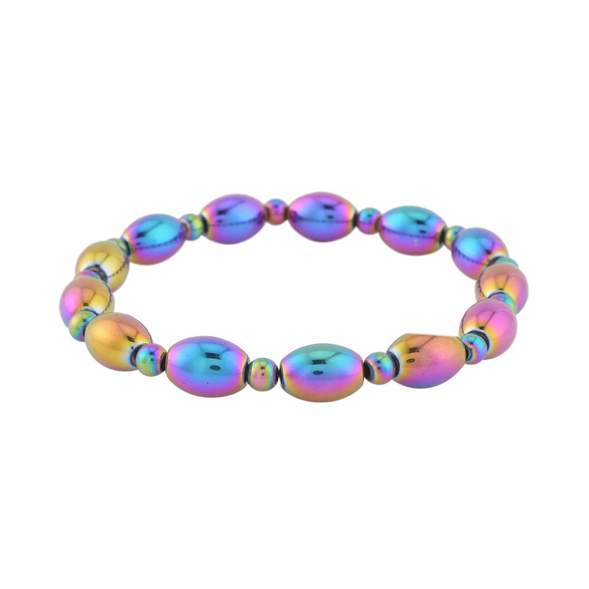 Buy Mystic Color Plated Hematite Beaded Stretch Bracelet 326.50 ctw at ...