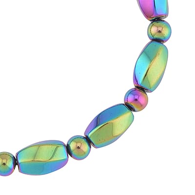 Magic Color Plated Hematite Beaded Stretch Bracelet 352.50 ctw