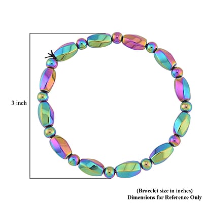 Magic Color Plated Hematite Beaded Stretch Bracelet 352.50 ctw