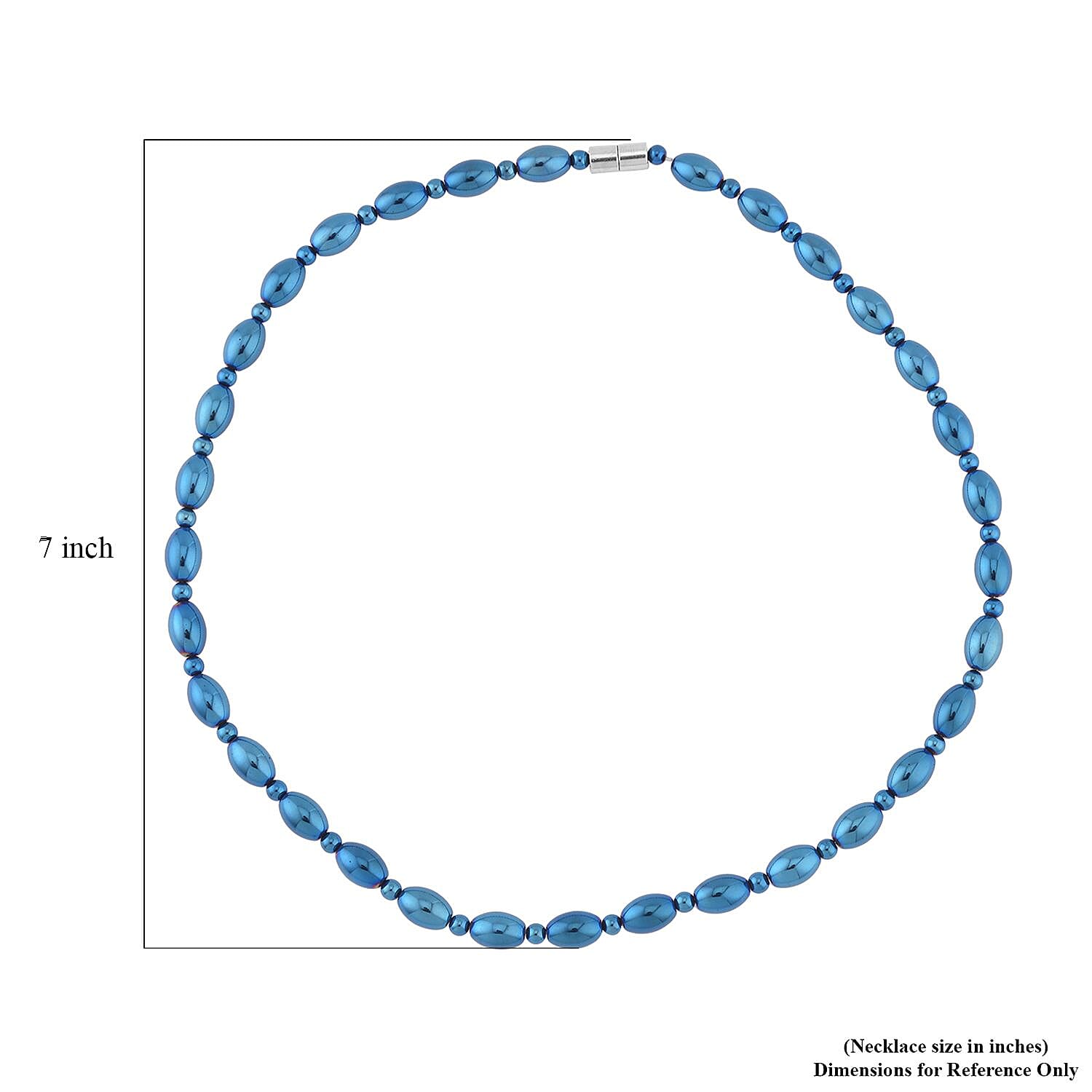 Magic Plated Hematite Beaded Necklace 20 Inches with Magnetic Clasp in Silvertone 326.50 ctw