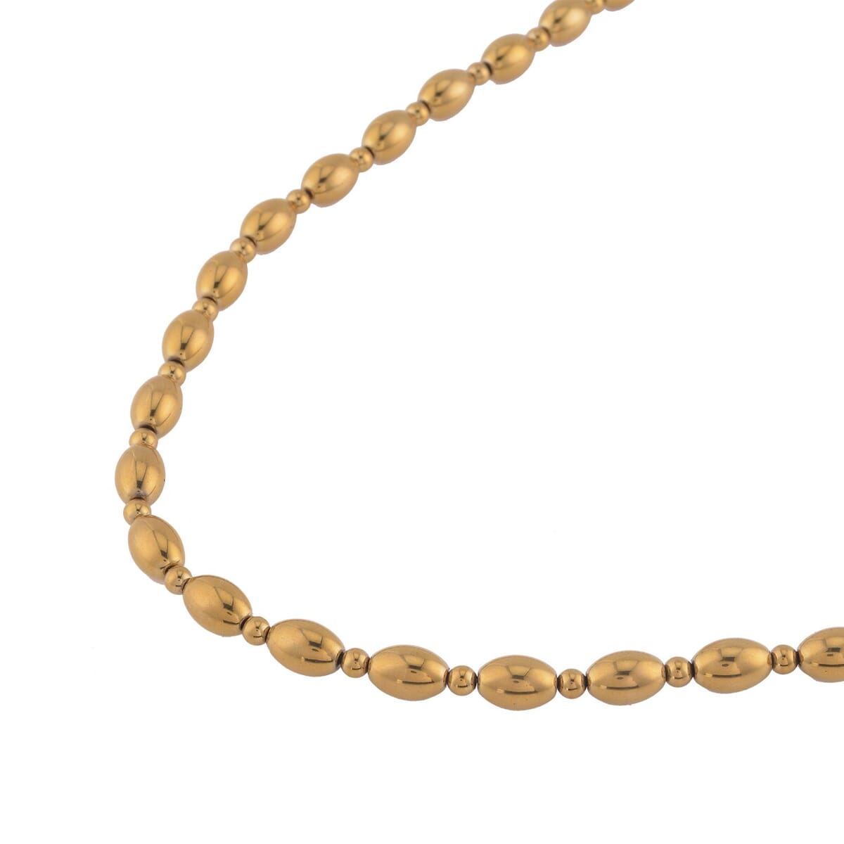 Yellow Gold Plated Hematite 326.50 ctw Beaded Necklace 20 Inches with Magnetic Clasp in Silvertone 20 Inches image number 2