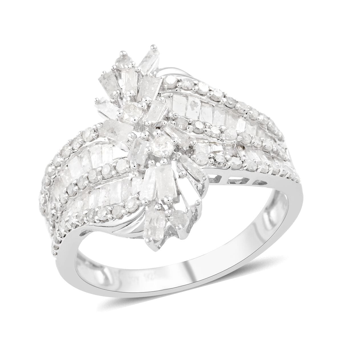 Diamond Ring in Platinum Over Sterling Silver 1.75 ctw image number 0