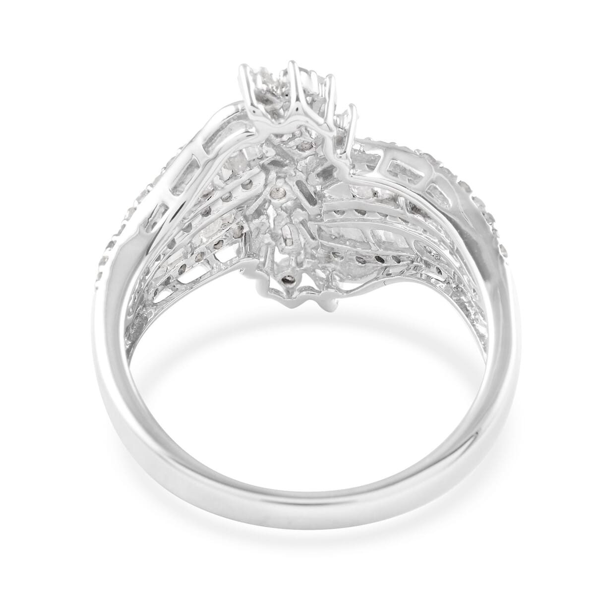 Diamond Ring in Platinum Over Sterling Silver 1.75 ctw image number 4