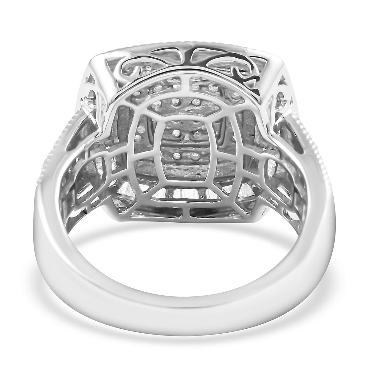 Diamond Ring in Platinum Over Sterling Silver (Size 10.0) 1.50 ctw