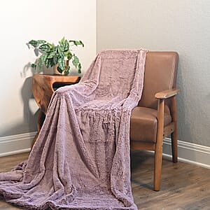 Homesmart Lavender Stock Solid Double Layers Rabbit Hair Throw