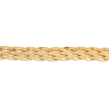 Buy 14K Yellow Gold Over Sterling Silver Braided Herringbone Necklace, Silver  Chain Necklace (20 Inches) at