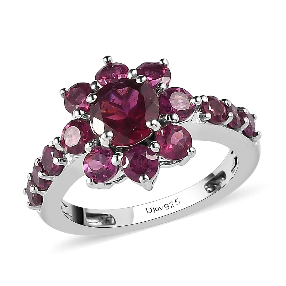 Orissa Rhodolite Garnet Floral Ring in Platinum Over Sterling Silver (Size 10.0) 2.75 ctw image number 0