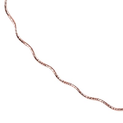14K Rose Gold Over Sterling Silver 1.2mm 1 Row Spring Wave Omega Necklace 18 Inches 4.6 Grams
