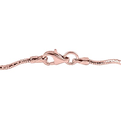 14K Rose Gold Over Sterling Silver 1.2mm 1 Row Spring Wave Omega Necklace 18 Inches 4.6 Grams