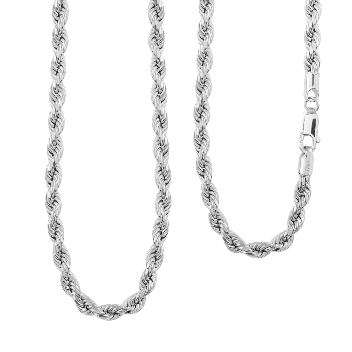 Sterling Silver 4mm Rope Chain Necklace (24 Inches) (15.5 g) image number 0