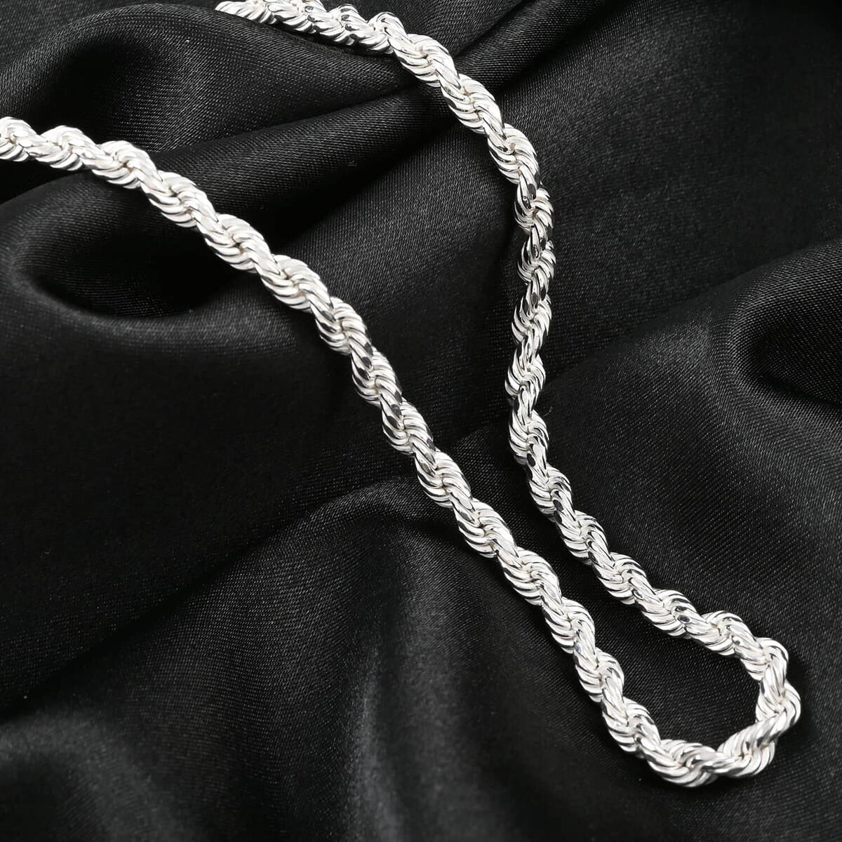Sterling Silver 4mm Rope Chain Necklace (24 Inches) (15.5 g) image number 1