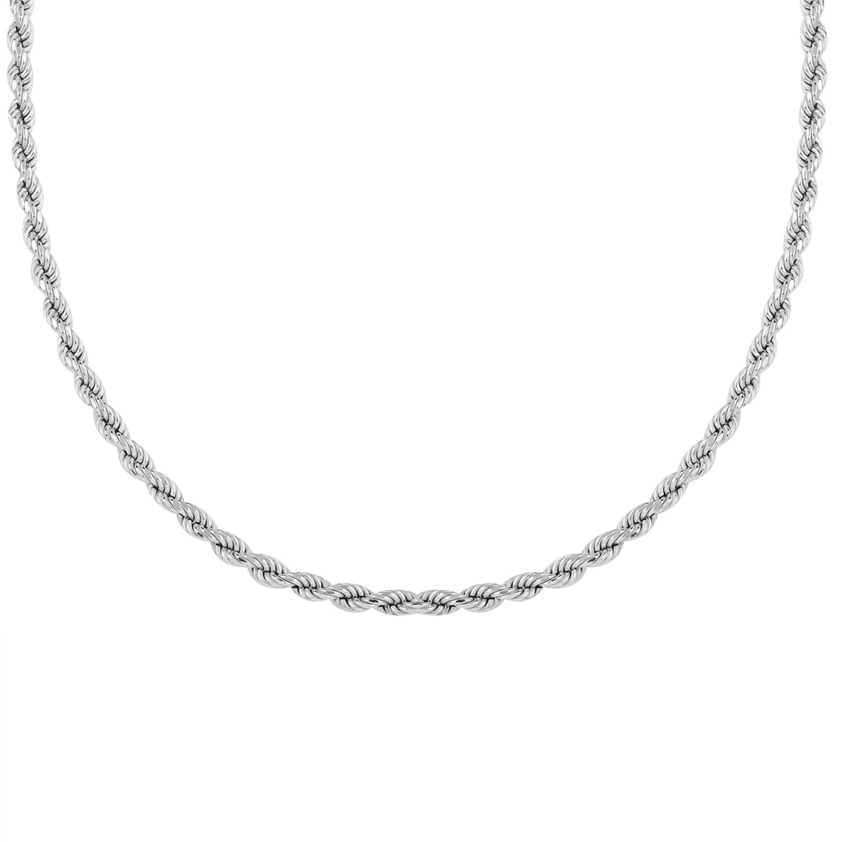 Sterling Silver 4mm Rope Chain Necklace (24 Inches) (15.5 g) image number 3