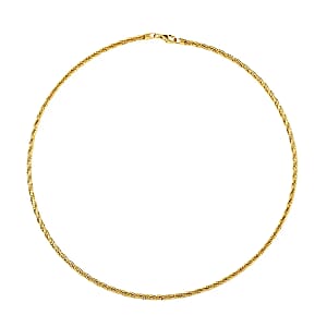 3 Row Twist Spring Omega Necklace, 14K Yellow Gold Over Sterling Silver Necklace, 18 Inch Necklace  2.7mm 13.10 Grams